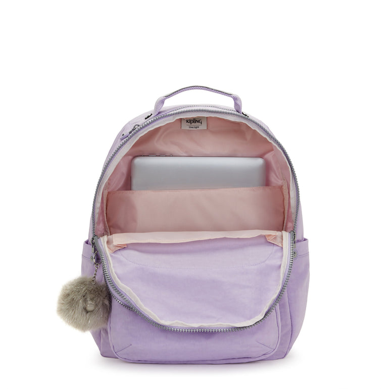 Kipling Seoul Grand Sac à Dos avec Compartiment pour Ordinateur -Bridal Lavender