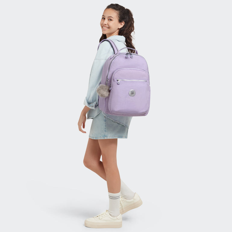 Kipling Seoul Grand Sac à Dos avec Compartiment pour Ordinateur -Bridal Lavender
