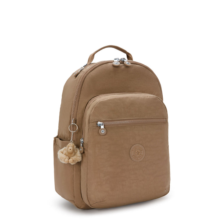 Kipling Seoul Grand Sac à dos avec compartiment pour ordinateur - Early Tan