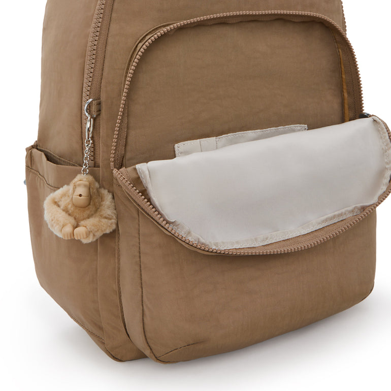 Kipling Seoul Grand Sac à dos avec compartiment pour ordinateur - Early Tan