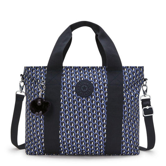 Kipling Minta Grand sac imprimé à bandoulière - 3D K Blue