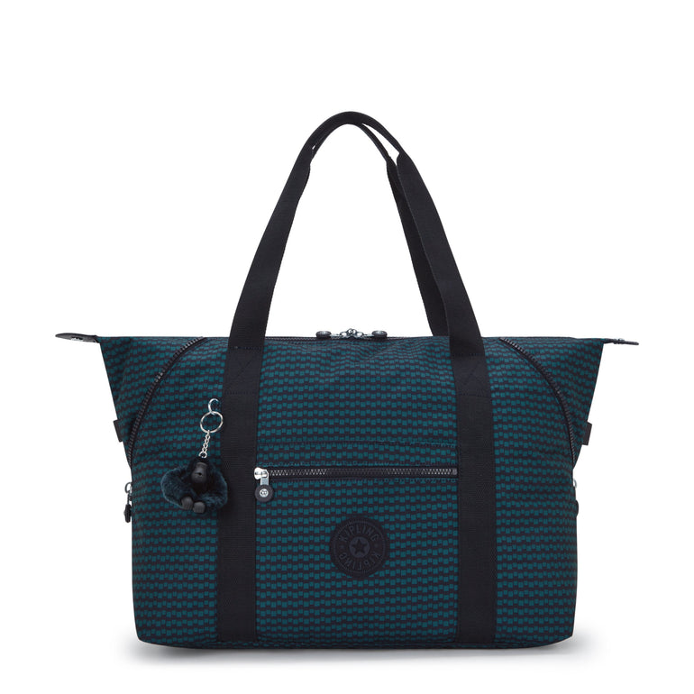 Kipling Art Medium Printed Tote Bag - Dark Lobby Tile