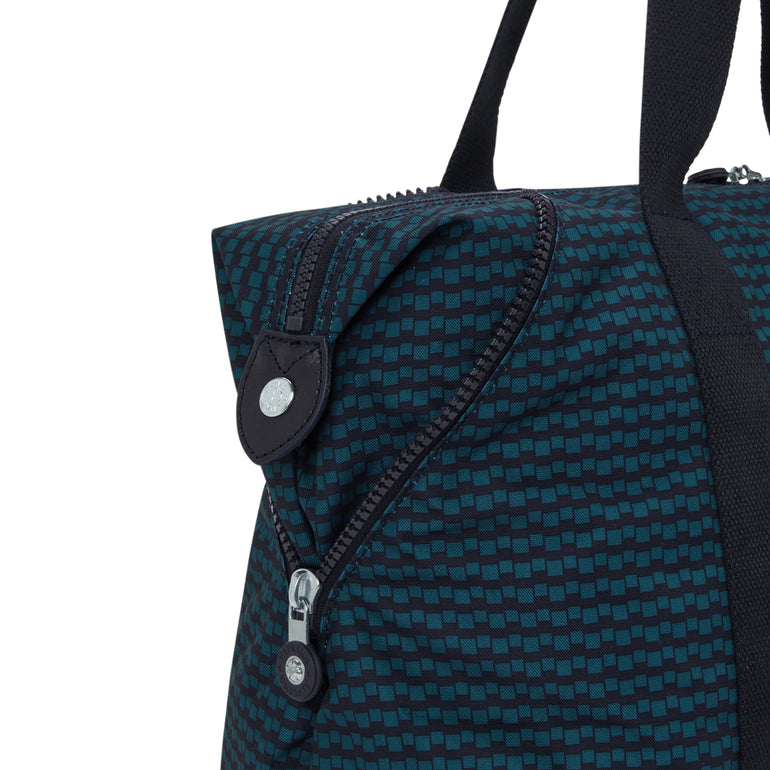 Kipling Art Medium Printed Tote Bag - Dark Lobby Tile