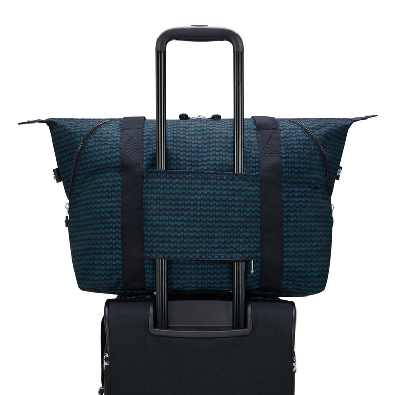 Kipling Art Medium Printed Tote Bag - Dark Lobby Tile