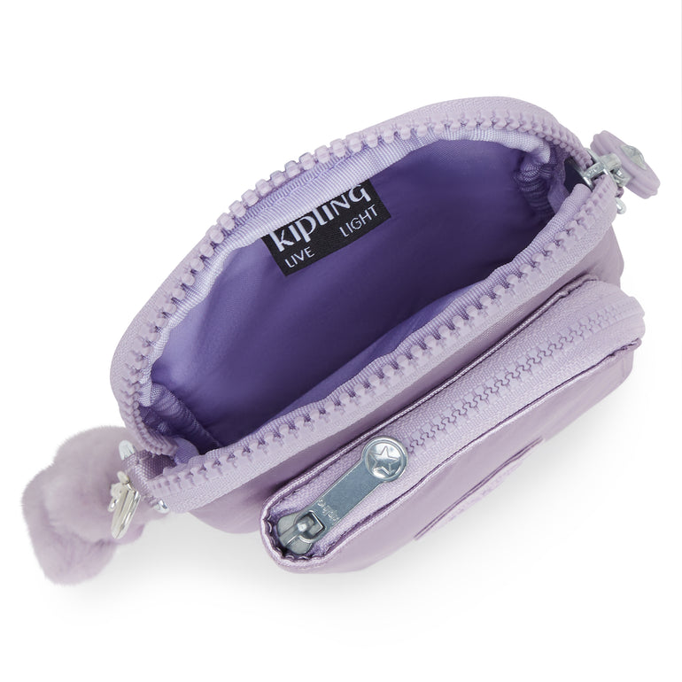 Kipling Telmo Metallic Wallet Crossbody Bag - Lilac Moon Metallic