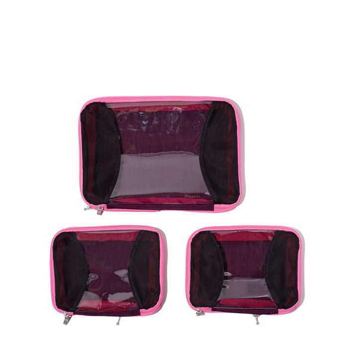 Baggallini Cubes de rangement - 2 moyens et 1 grand - Mulberry Color Block