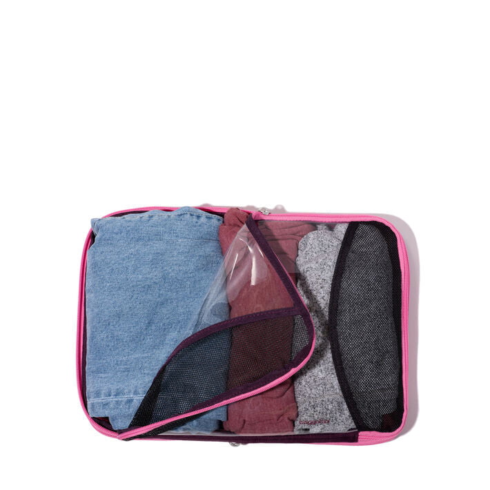 Baggallini Cubes de rangement - 2 moyens et 1 grand - Mulberry Color Block
