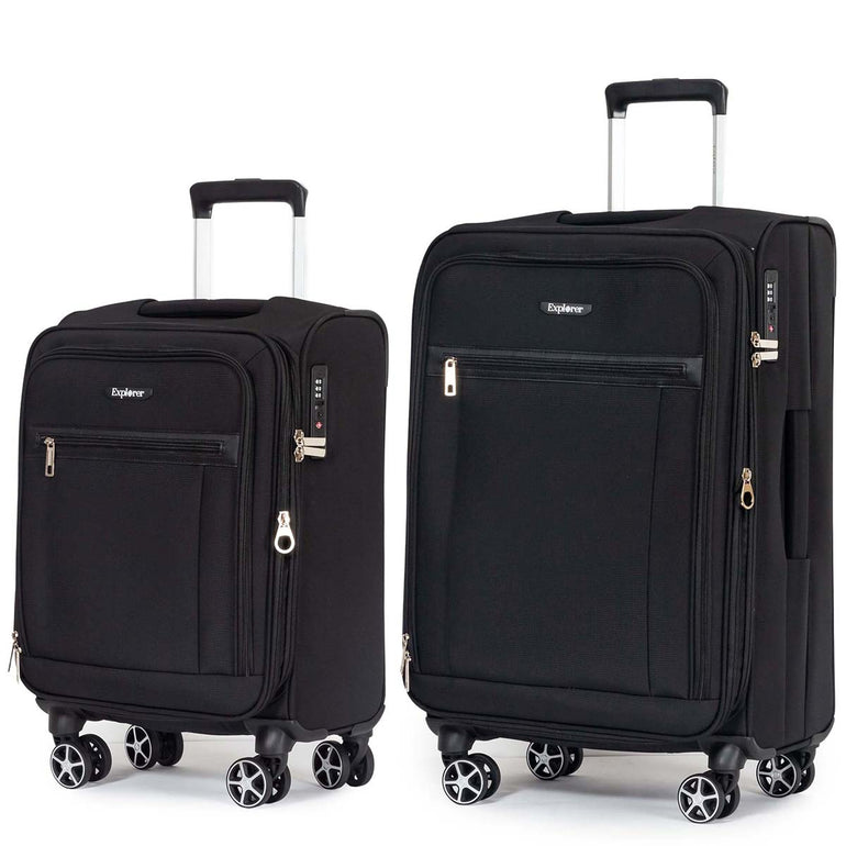 Explorer Onyx Expandable 2-Piece Luggage Set (Carry-On & Medium)