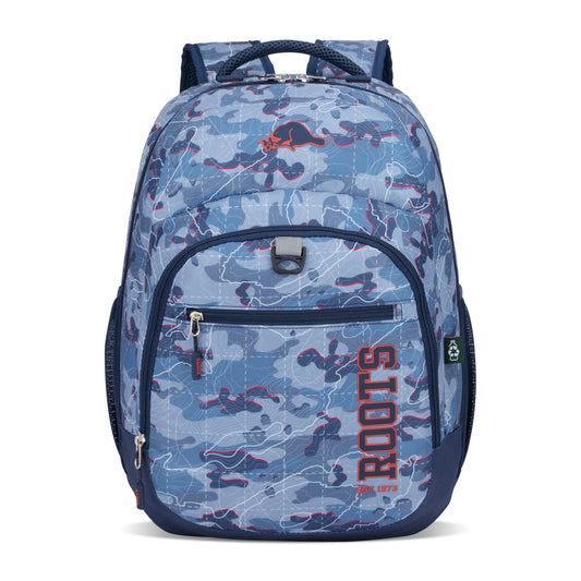 Roots 15.6" Computer Backpack - Grey/Navy Print