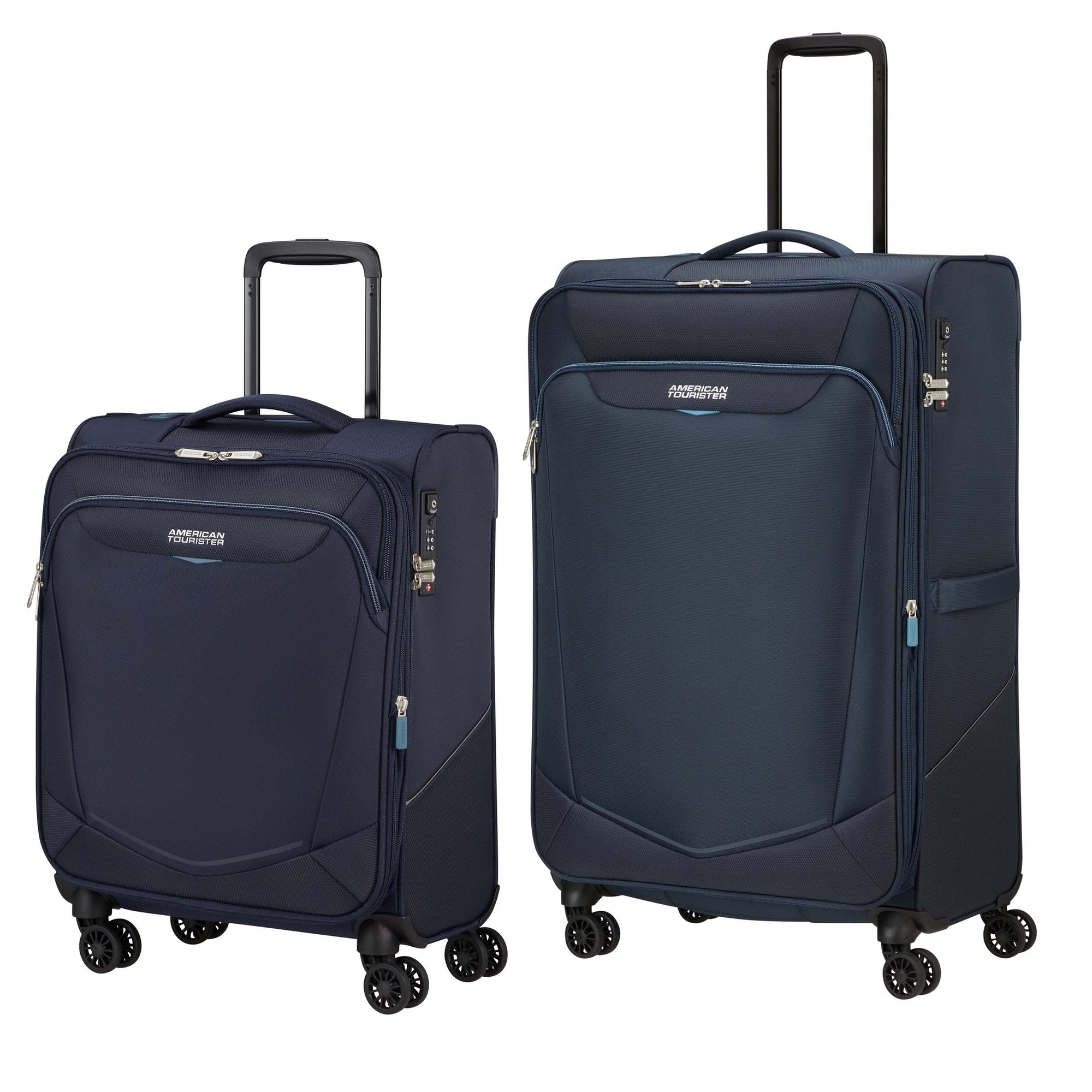 American Tourister Summerride Ensemble de 2 valises extensibles à roulettes pivotantes (valise à main et grande)