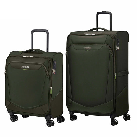 American Tourister Summerride Ensemble de 2 valises extensibles à roulettes pivotantes (valise à main et grande)