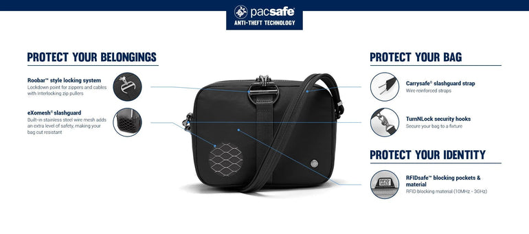 Pacsafe Citysafe CX Sac à bandoulière carré antivol