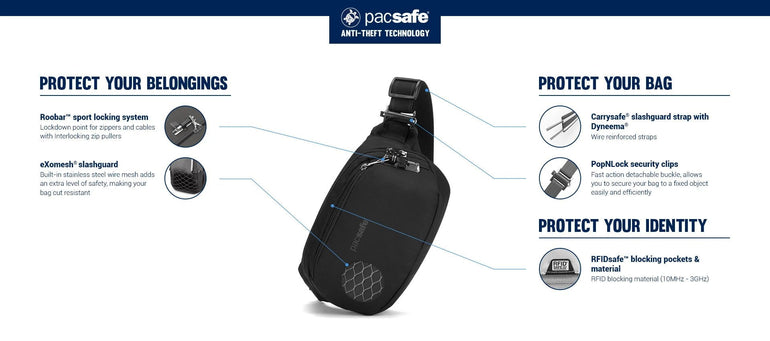 Pacsafe Vibe 100 Sac de taille anti-vol RFID