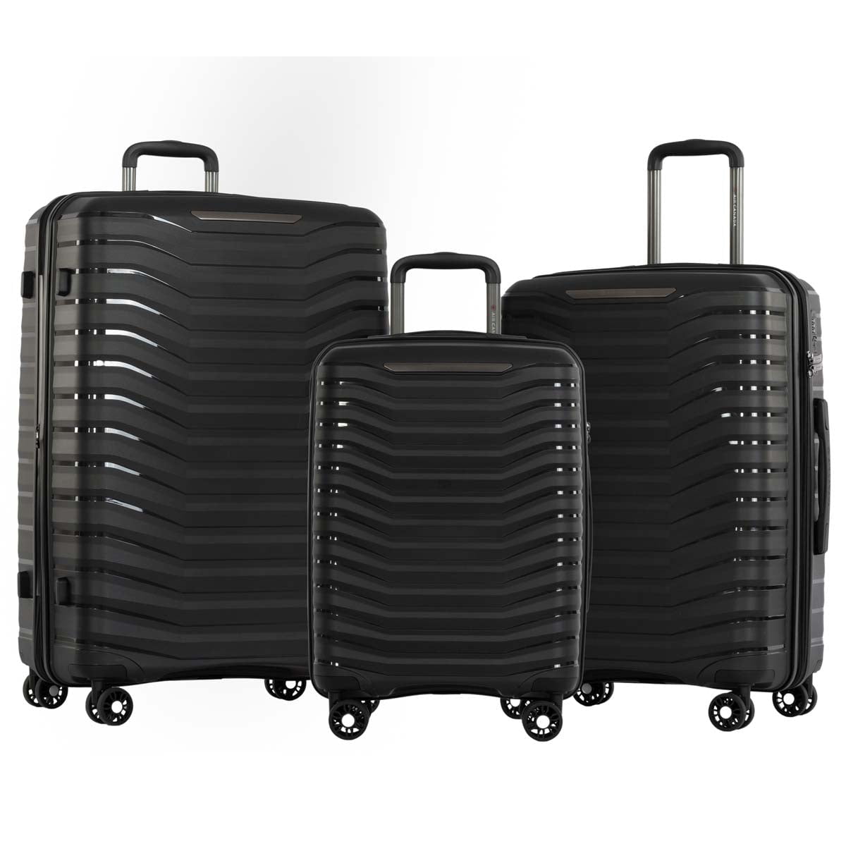 Air Canada Luggage Black Air Canada Jasper Hardside 3-Piece Luggage Set