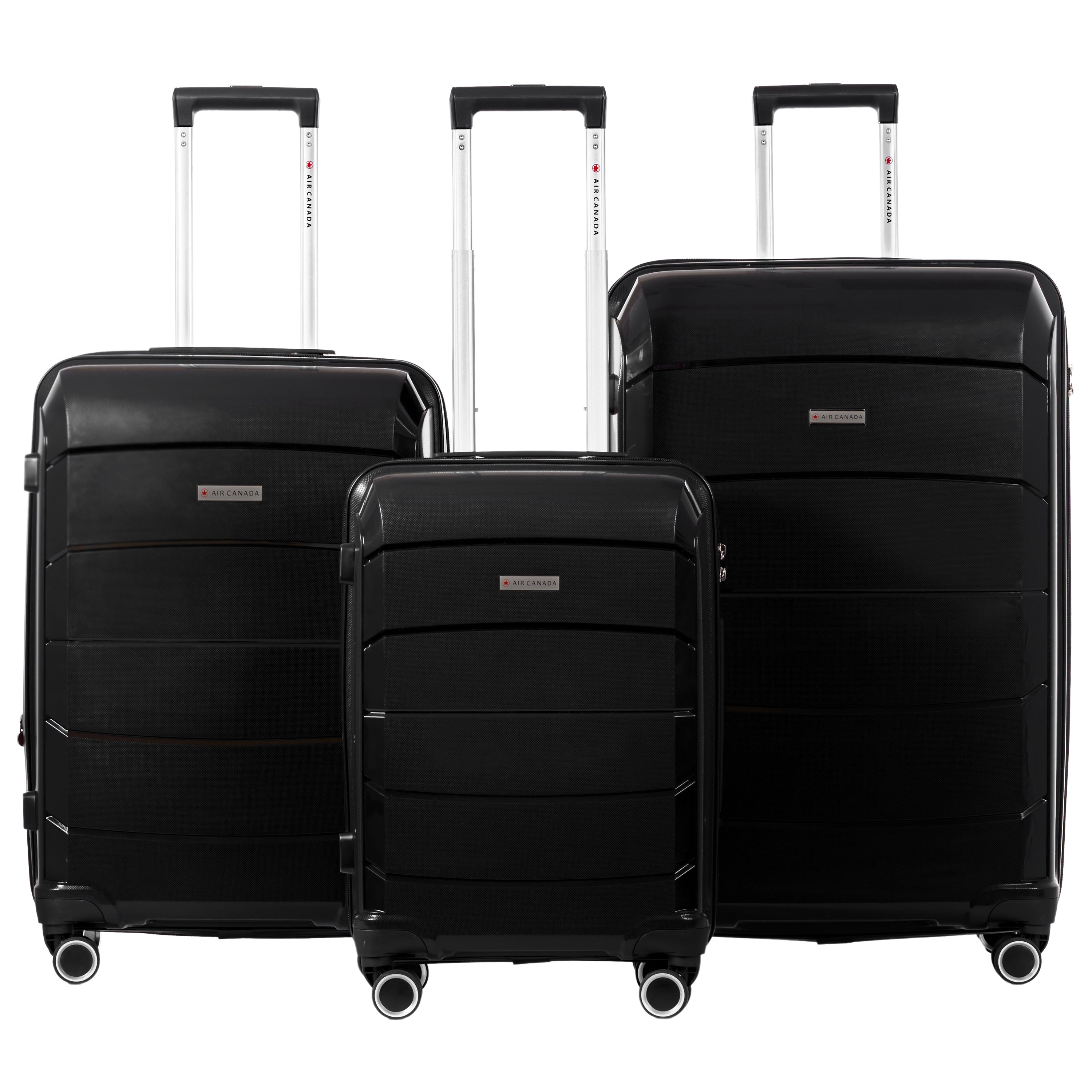 Air Canada Luggage Black Air Canada Optimum Hardside 3 Piece Luggage Set