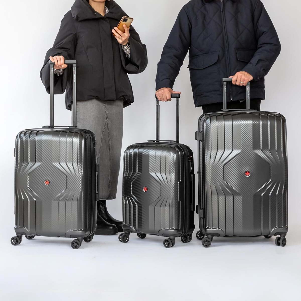 Air Canada Luggage Black Air Canada Tokyo Hardside Expandable 3-Piece Luggage Set
