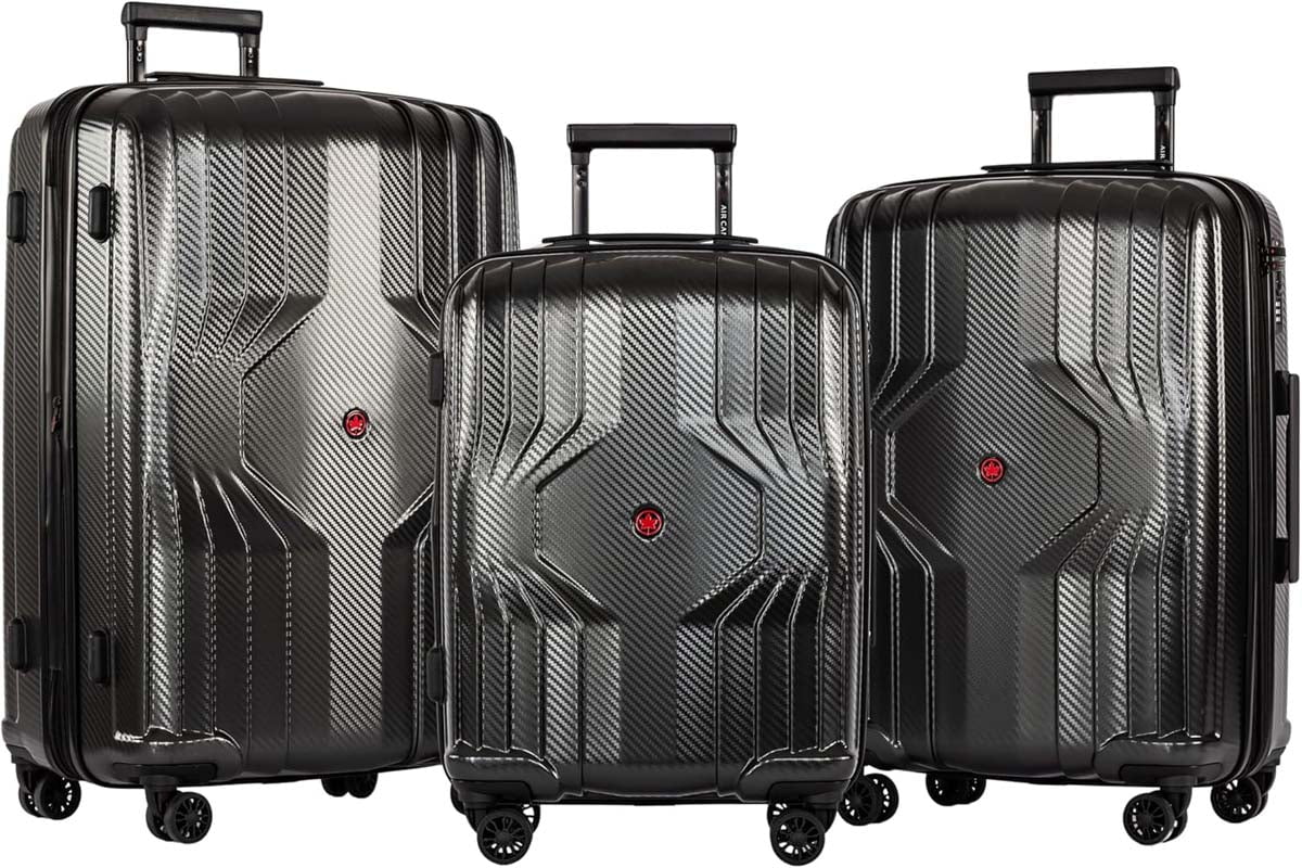 Air Canada Luggage Black Air Canada Tokyo Hardside Expandable 3-Piece Luggage Set