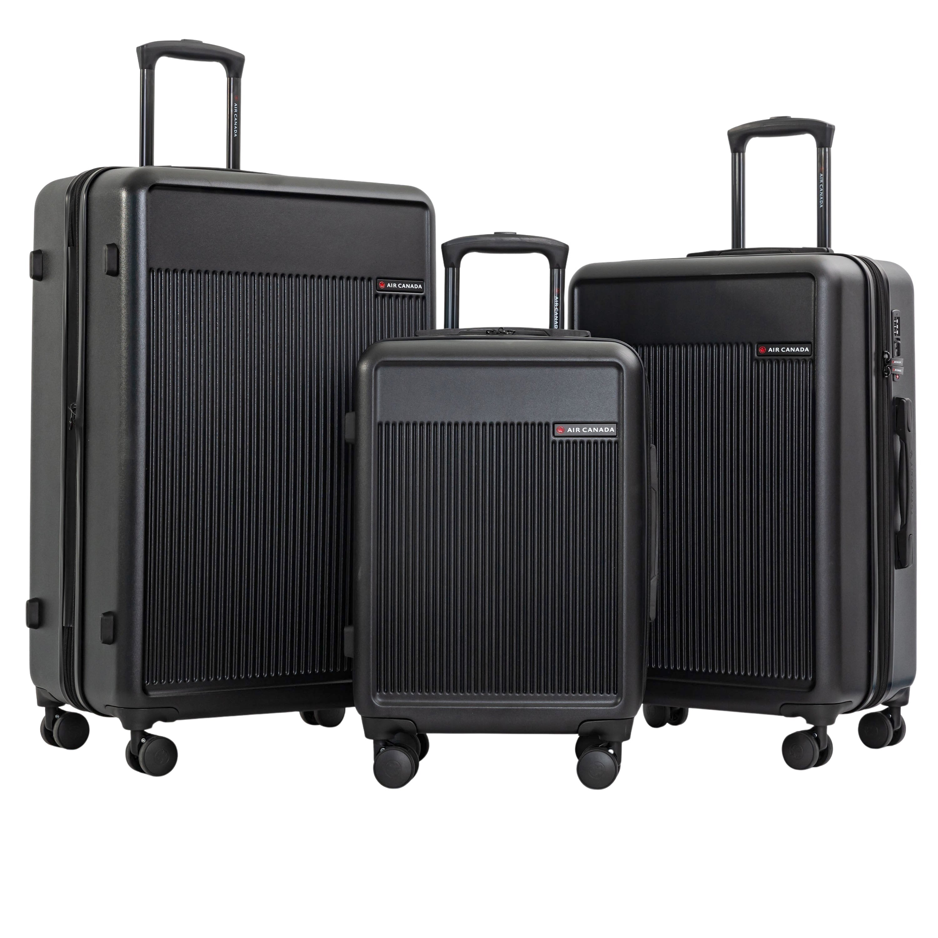 Air Canada Luggage Black Air Canada True North Spinner 3-Piece Luggage Set