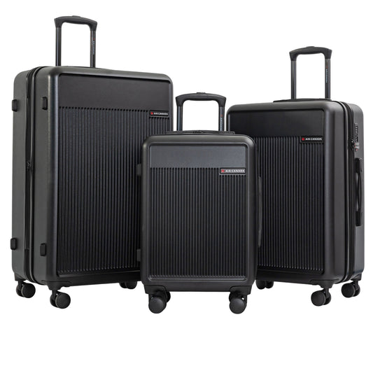 Air Canada Luggage Black Air Canada True North Spinner 3-Piece Luggage Set
