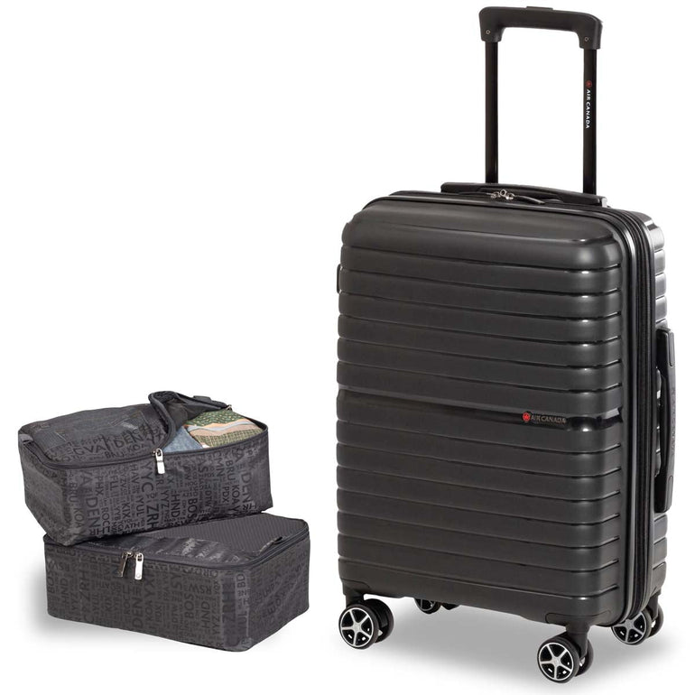Air Canada Luggage Black Air Canada Union Carry-On Luggage & Packing Cube Set