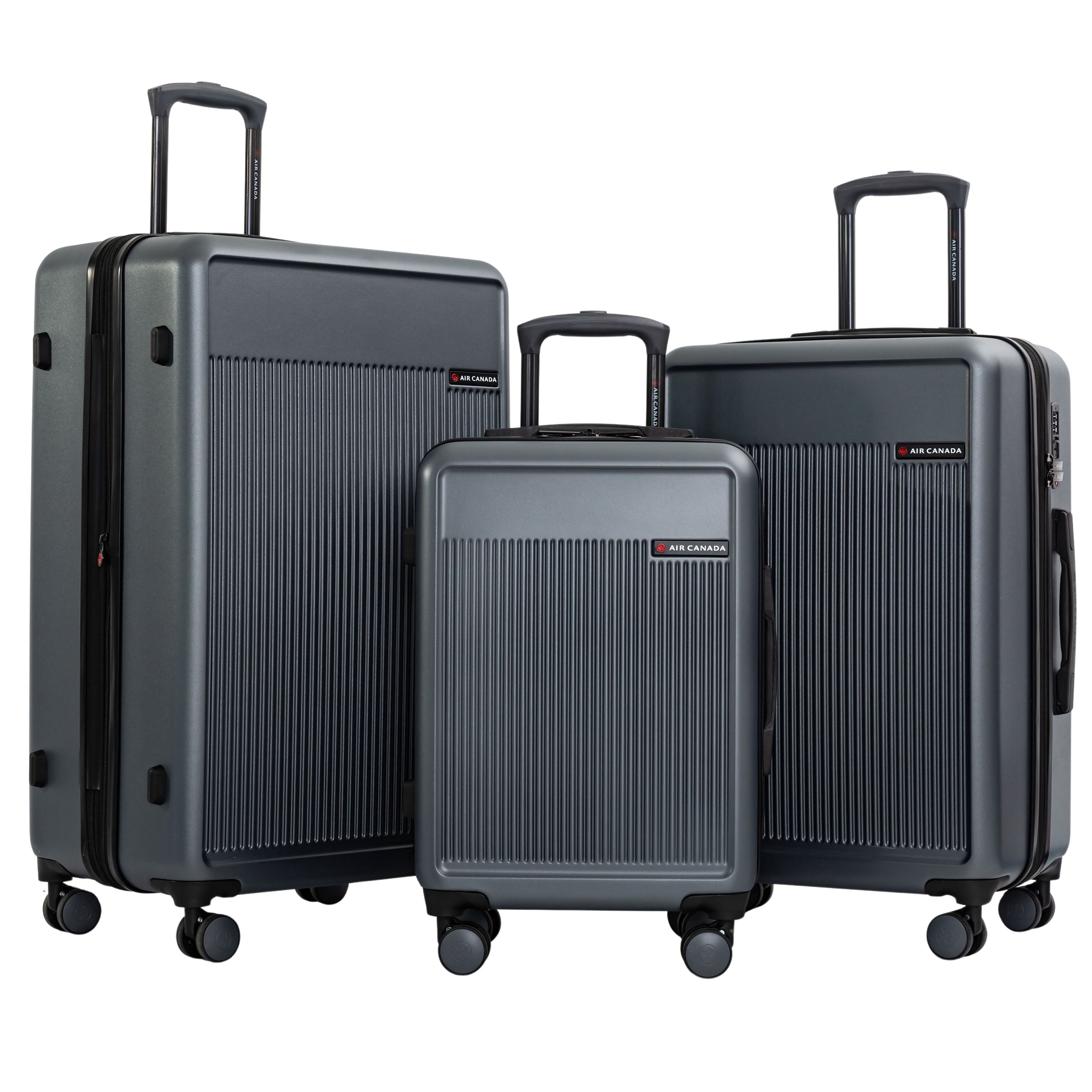 Air Canada Luggage Charcoal Air Canada True North Spinner 3-Piece Luggage Set