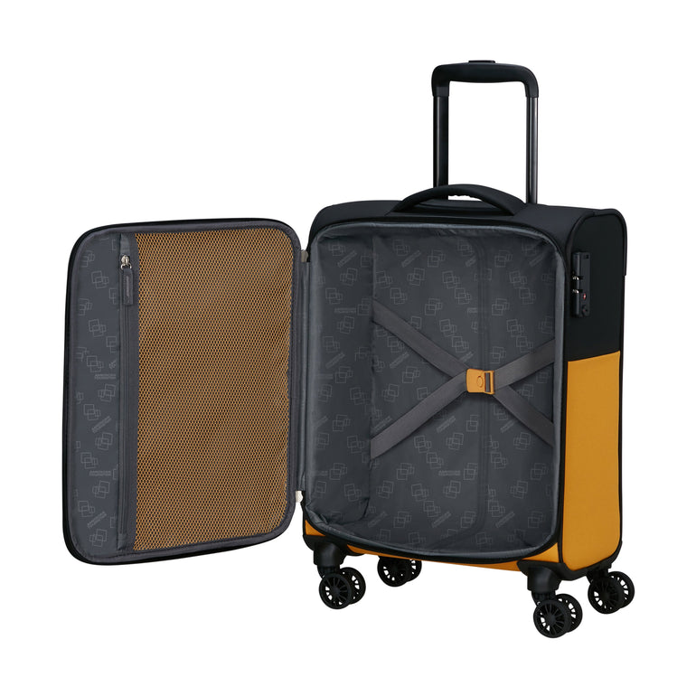American Tourister Luggage Black/Yellow American Tourister Daring Dash Spinner Expandable Carry-On Luggage - Black/Yellow