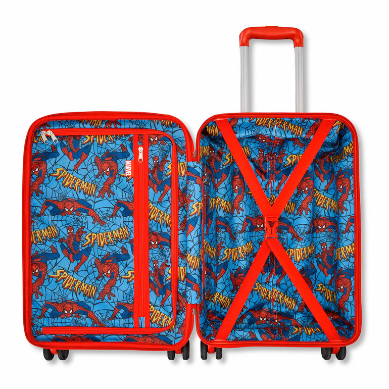 American Tourister Luggage Bright Red American Tourister Spiderman Kids Spinner Expandable Carry-On Luggage