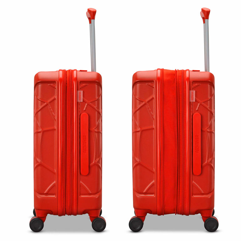 American Tourister Luggage Bright Red American Tourister Spiderman Kids Spinner Expandable Carry-On Luggage