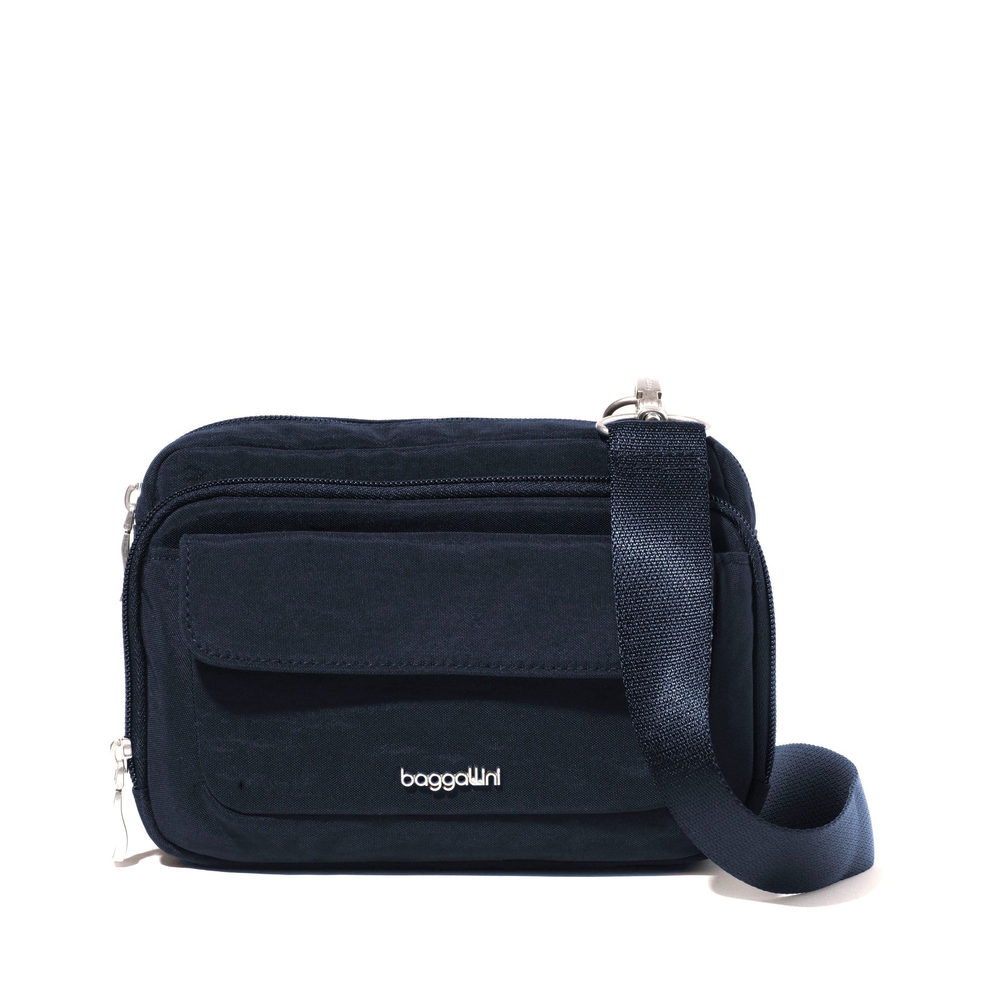 Baggallini Cross-Body Bag French Navy Twill Baggallini Modern Double Zip Crossbody Bag