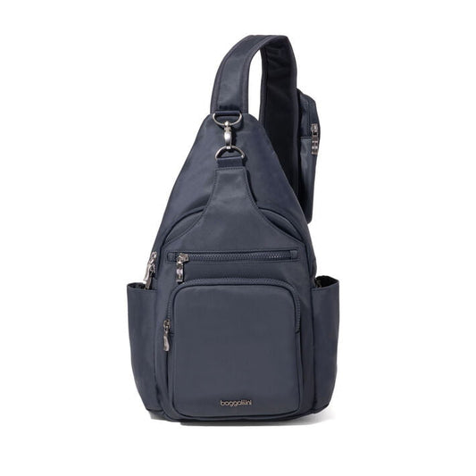Baggallini Sling Bag French Navy Twill Baggallini Central Park Large Sling