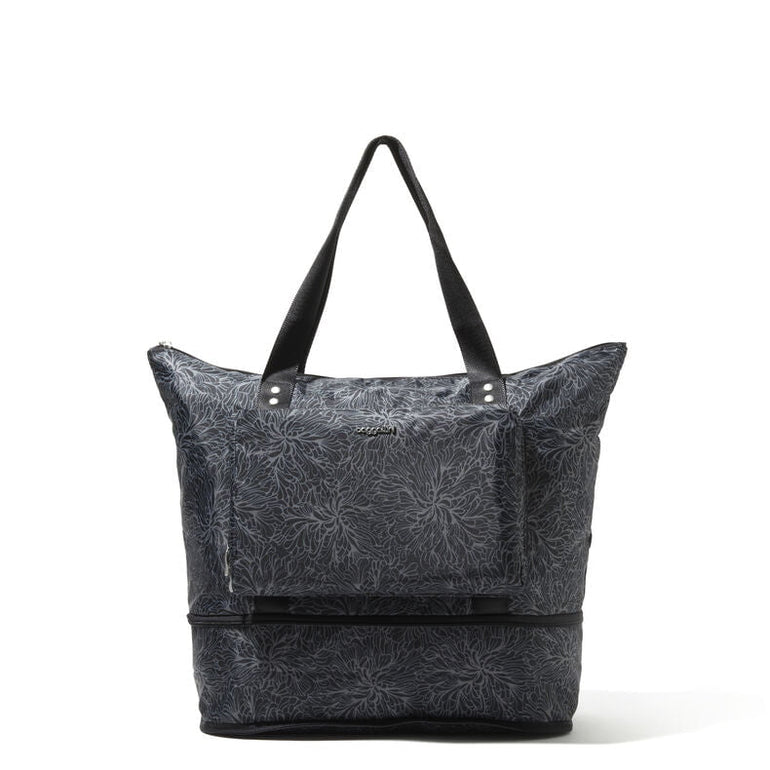 Baggallini Tote Bag Midnight Blossom Baggallini Carryall Expandable Packable Tote