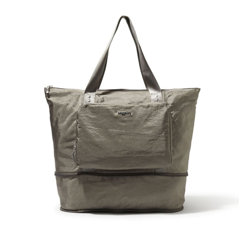 Baggallini Tote Bag Sterling Shimmer Baggallini Carryall Expandable Packable Tote