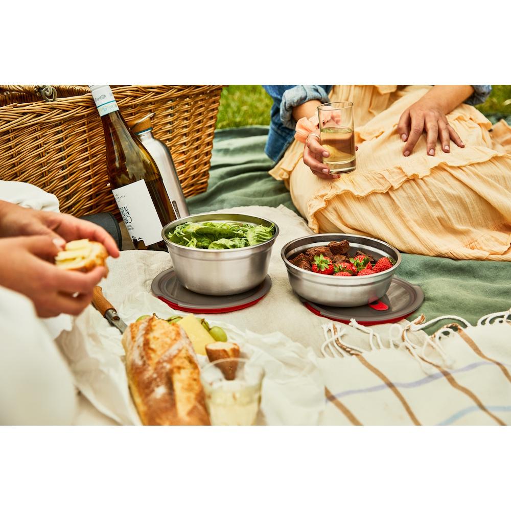 Black + Blum Travel Accessories Grey/Red Black + Blum Steel Food Bowl - Small