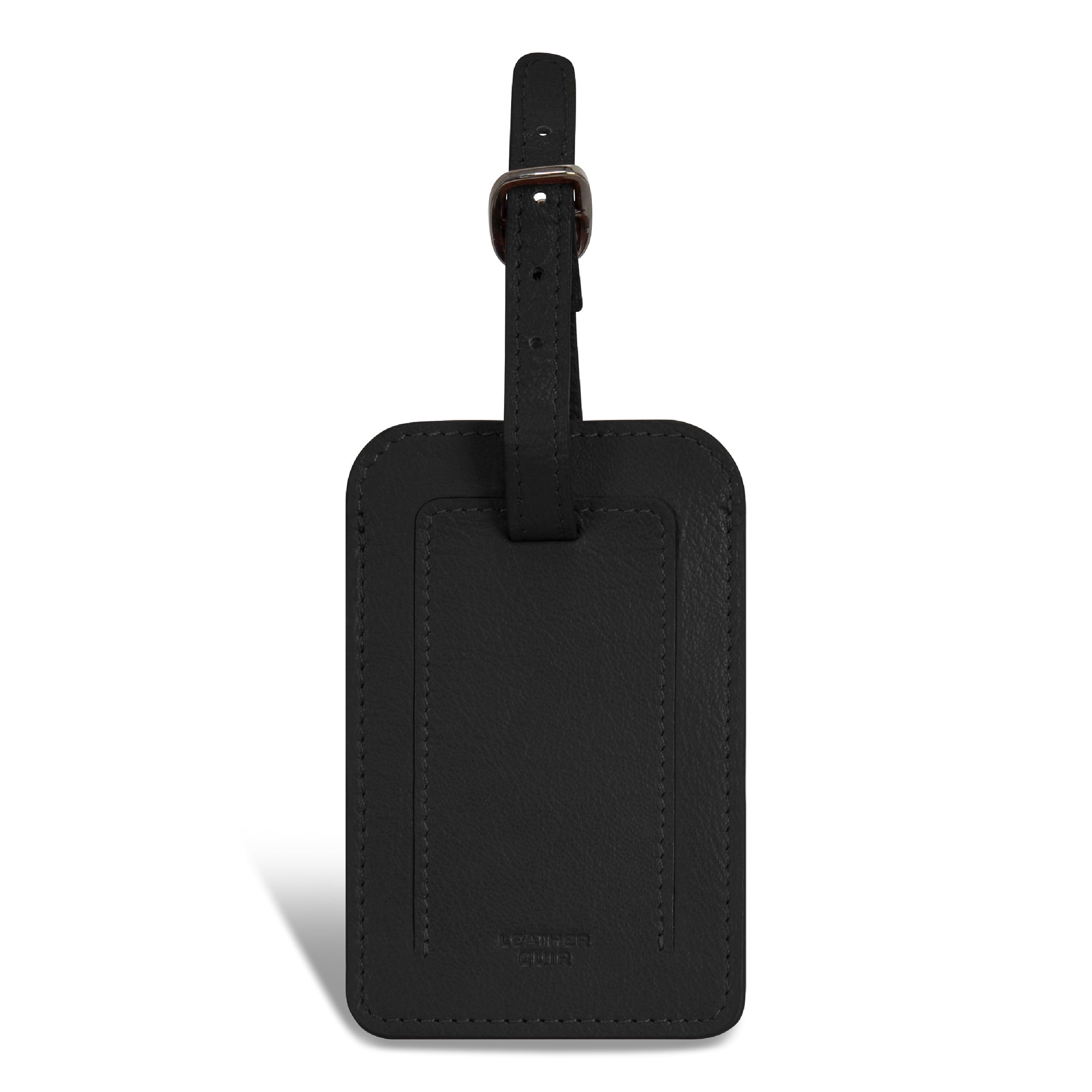 Champs Travel Accessories Black Champs Onyx Leather Luggage Tags