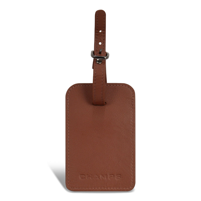Champs Travel Accessories Brown Champs Onyx Leather Luggage Tags