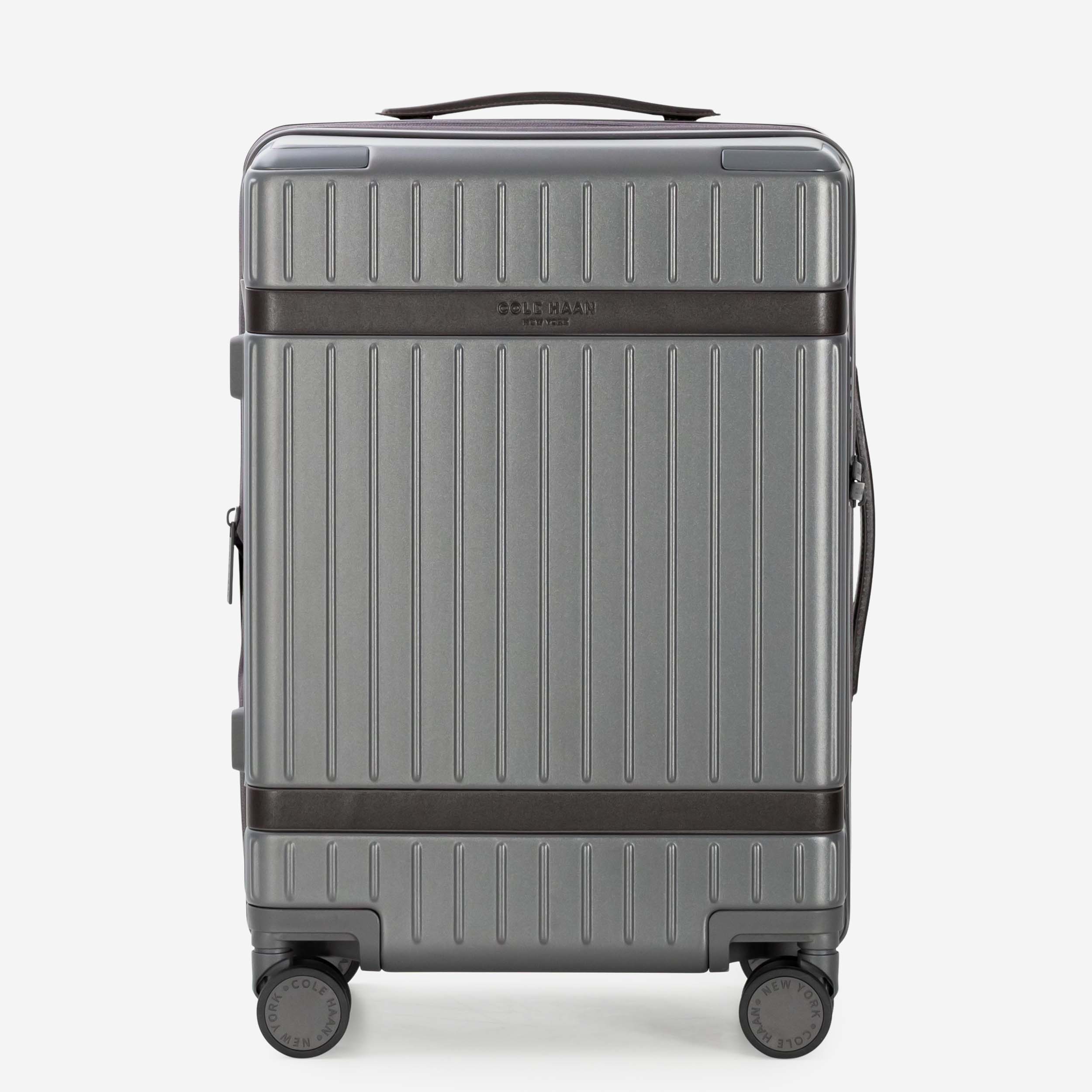 Cole Haan Luggage Gray Pinstripe/DNA Dark Chocolate Cole Haan Legacy Grand Premium Hardside Carry-On Luggage