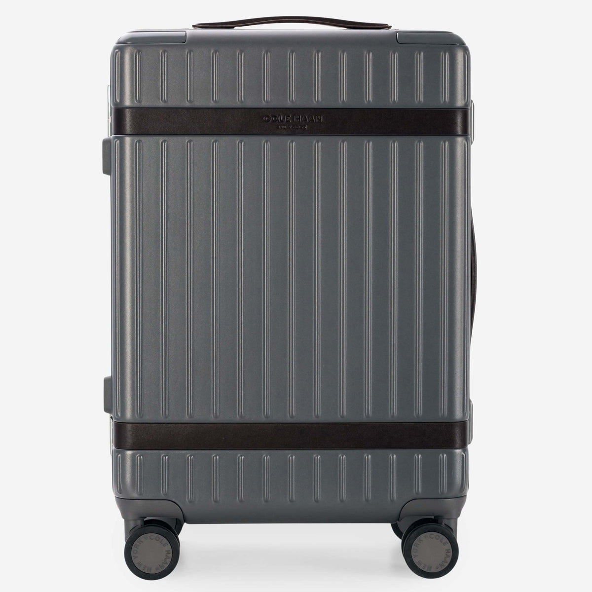 Cole Haan Luggage Gray Pinstripe/DNA Dark Chocolate Cole Haan Legacy Grand Pro Premium Hardside Carry-On Luggage