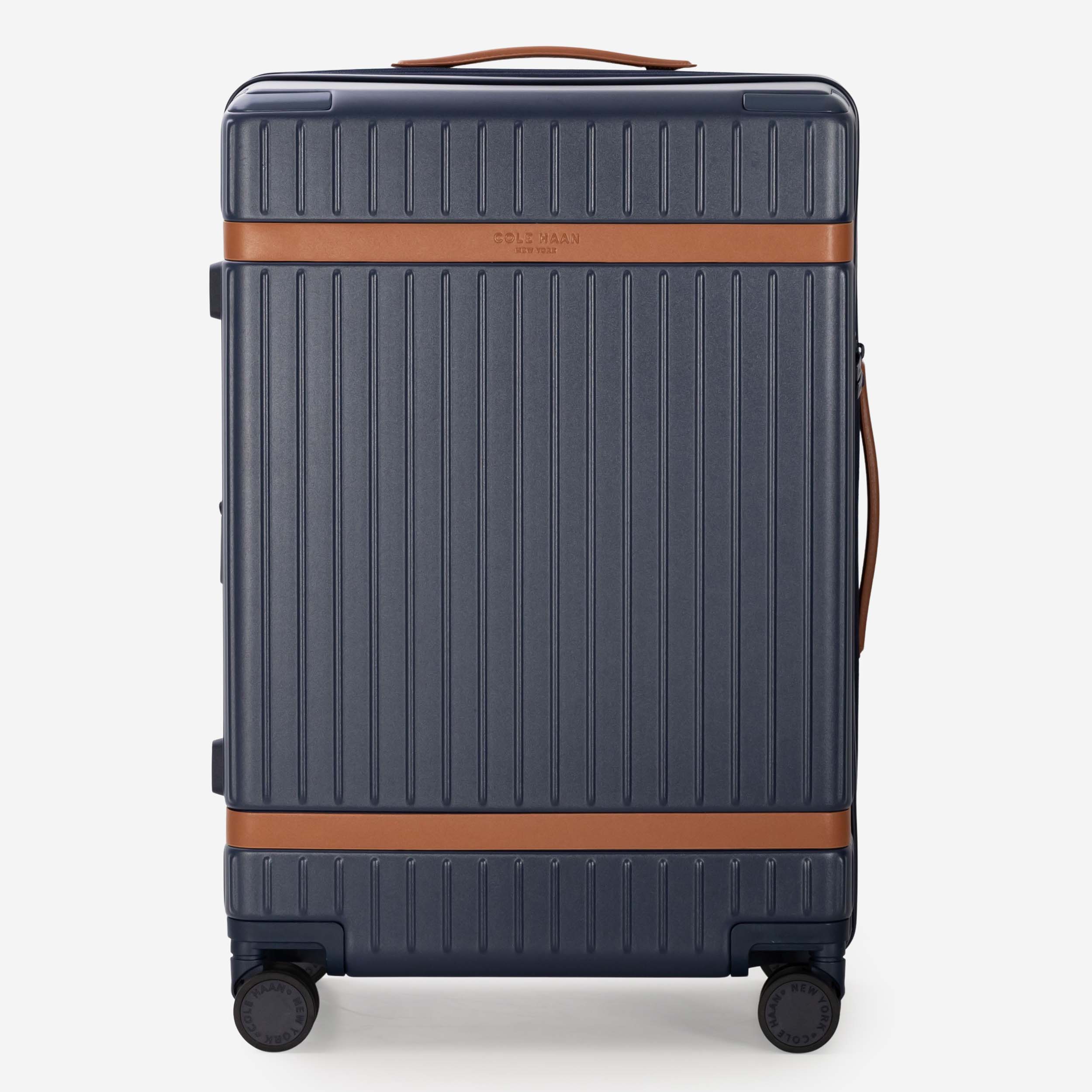 Cole Haan Luggage Navy Blazer/British Tan Cole Haan Legacy Grand Premium Hardside Medium Checked Luggage