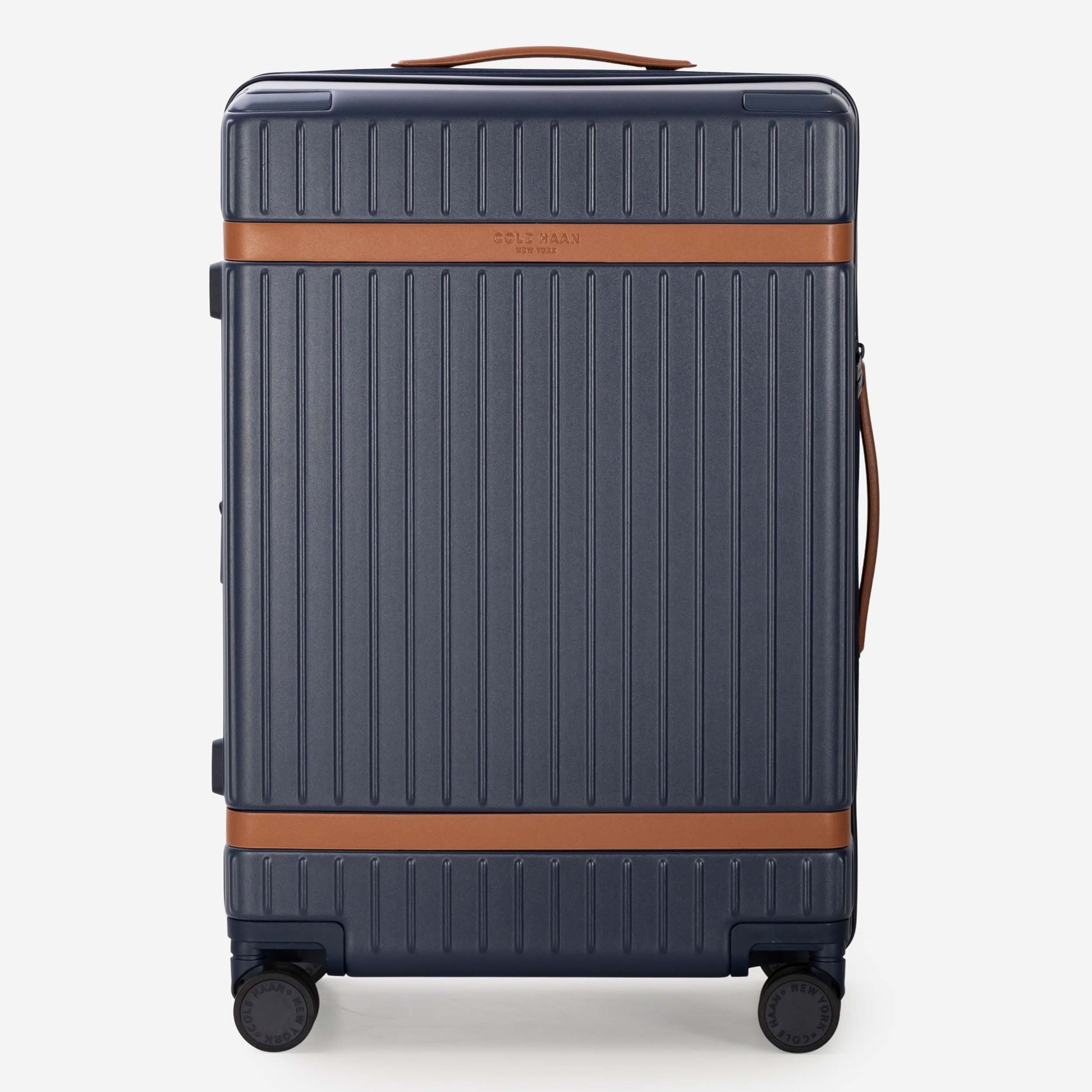 Cole Haan Luggage Navy Blazer/British Tan Cole Haan Legacy Grand Premium Hardside Medium Checked Luggage