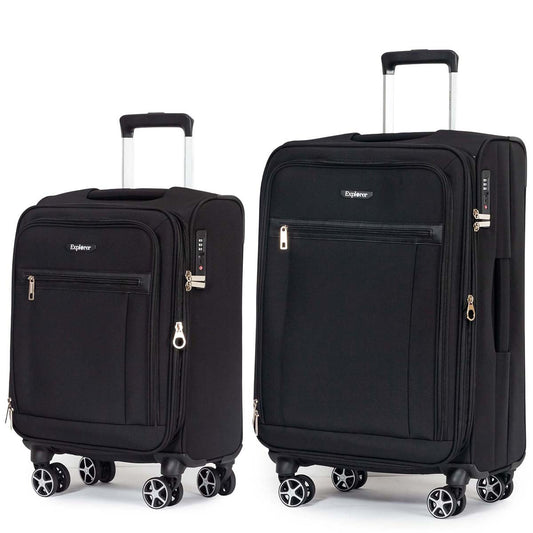 Explorer Luggage Black Explorer Onyx Expandable 2-Piece Luggage Set (Carry-On & Medium)