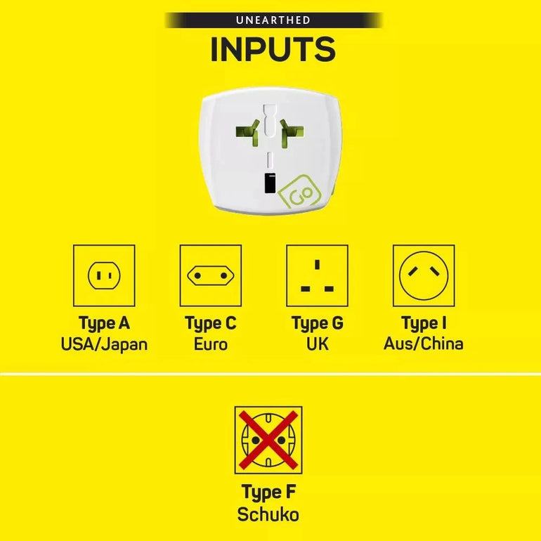 Go Travel Adapter White Go Travel Worldwide Adaptor (Unearthed)