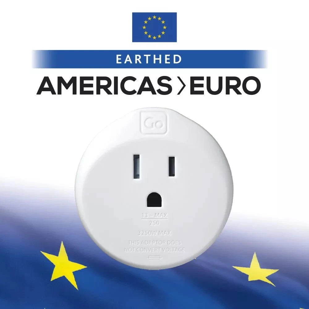 Go Travel Adapters White Go Travel USA-EU Adaptor
