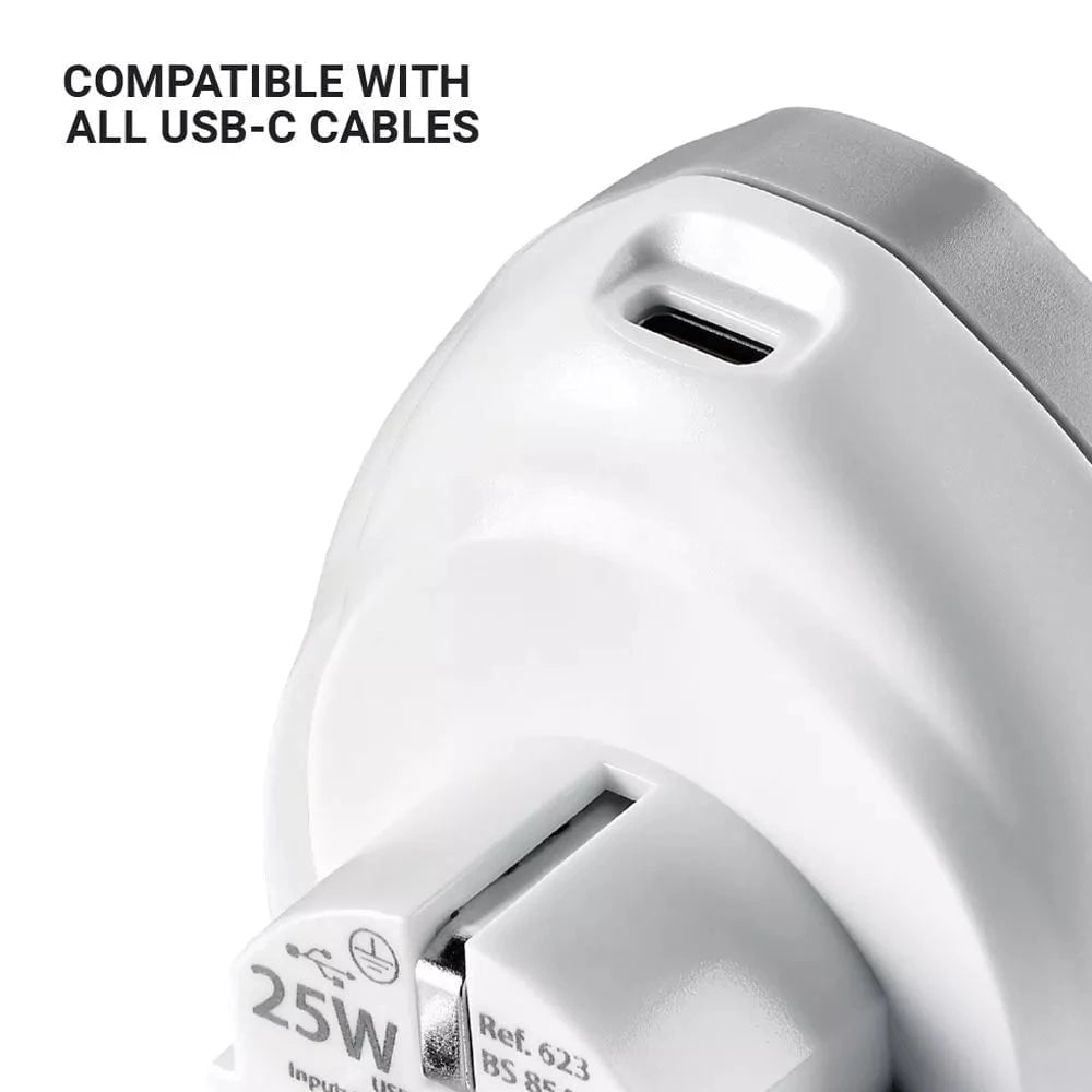 Go Travel Adapters White/Grey Go Travel World - EU USB-C Adaptor + (25W)