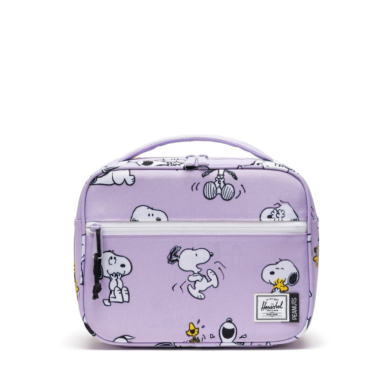Herschel Lunch Bag Snoopy and Woodstock Pastel Lilac Herschel Peanuts Pop Quiz Lunch Box - Snoopy and Woodstock Pastel Lilac