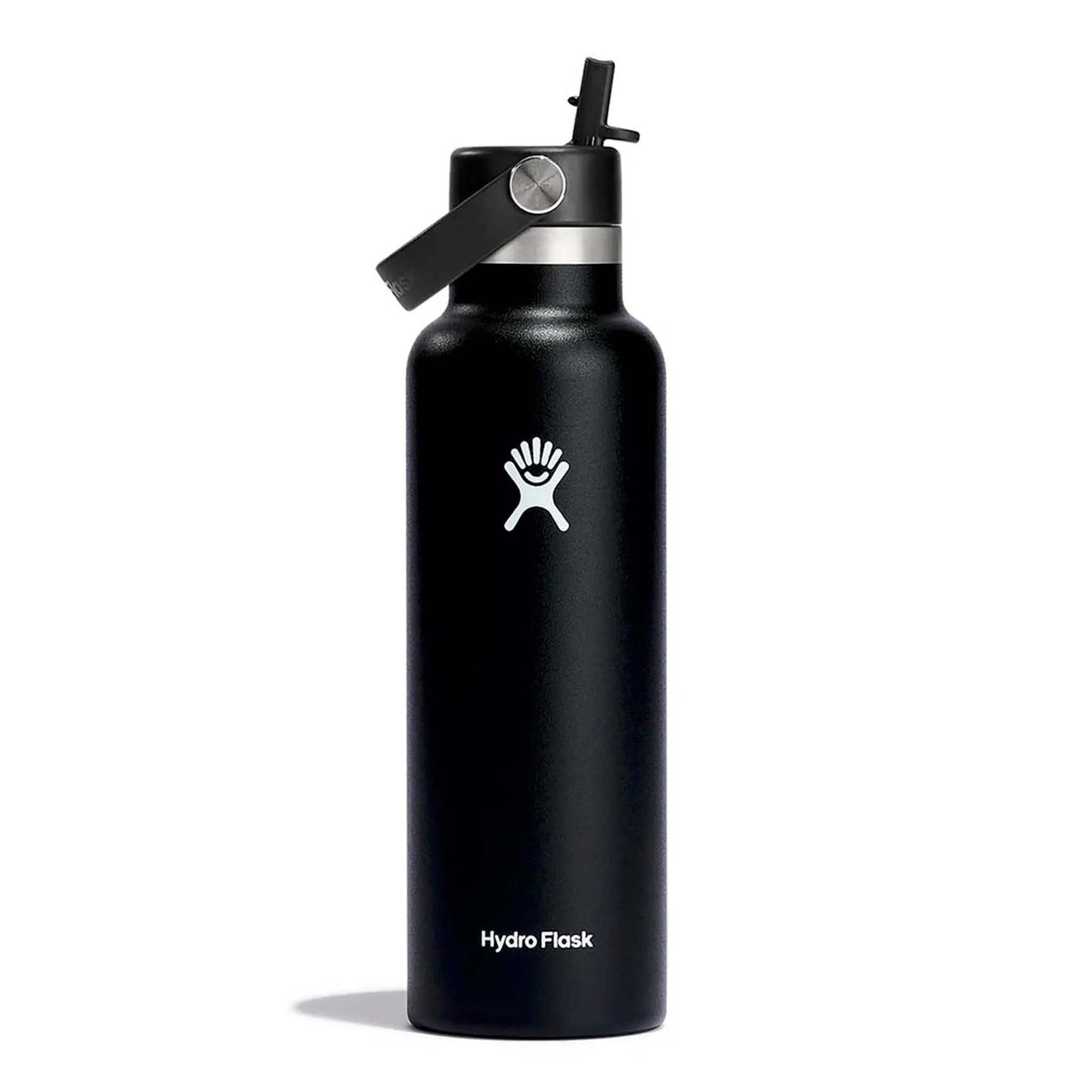 Hydro Flask Water Bottles Black Hydro Flask 21oz Standard Mouth with Flex Straw Cap