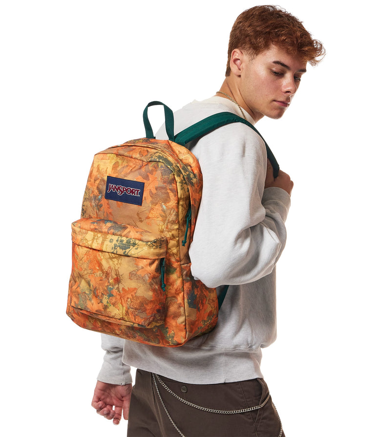 Jansport Backpacks Bogcore Camo Orange JanSport SuperBreak Plus Backpack - Bogcore Camo Orange