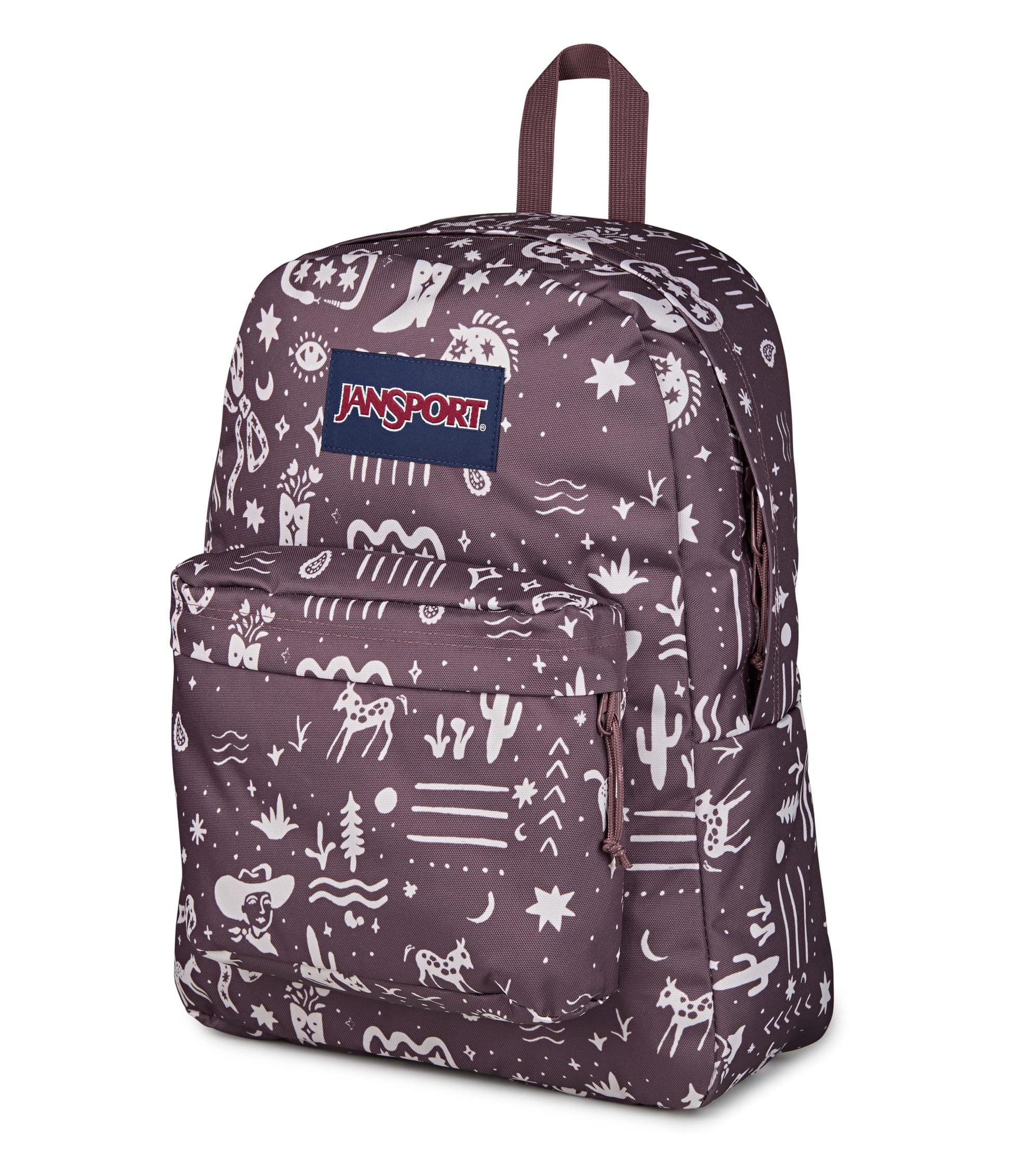 Jansport Backpacks Yeehaw and Horses Mahogany JanSport SuperBreak Plus Backpack - Yeehaw and Horses Mahogany