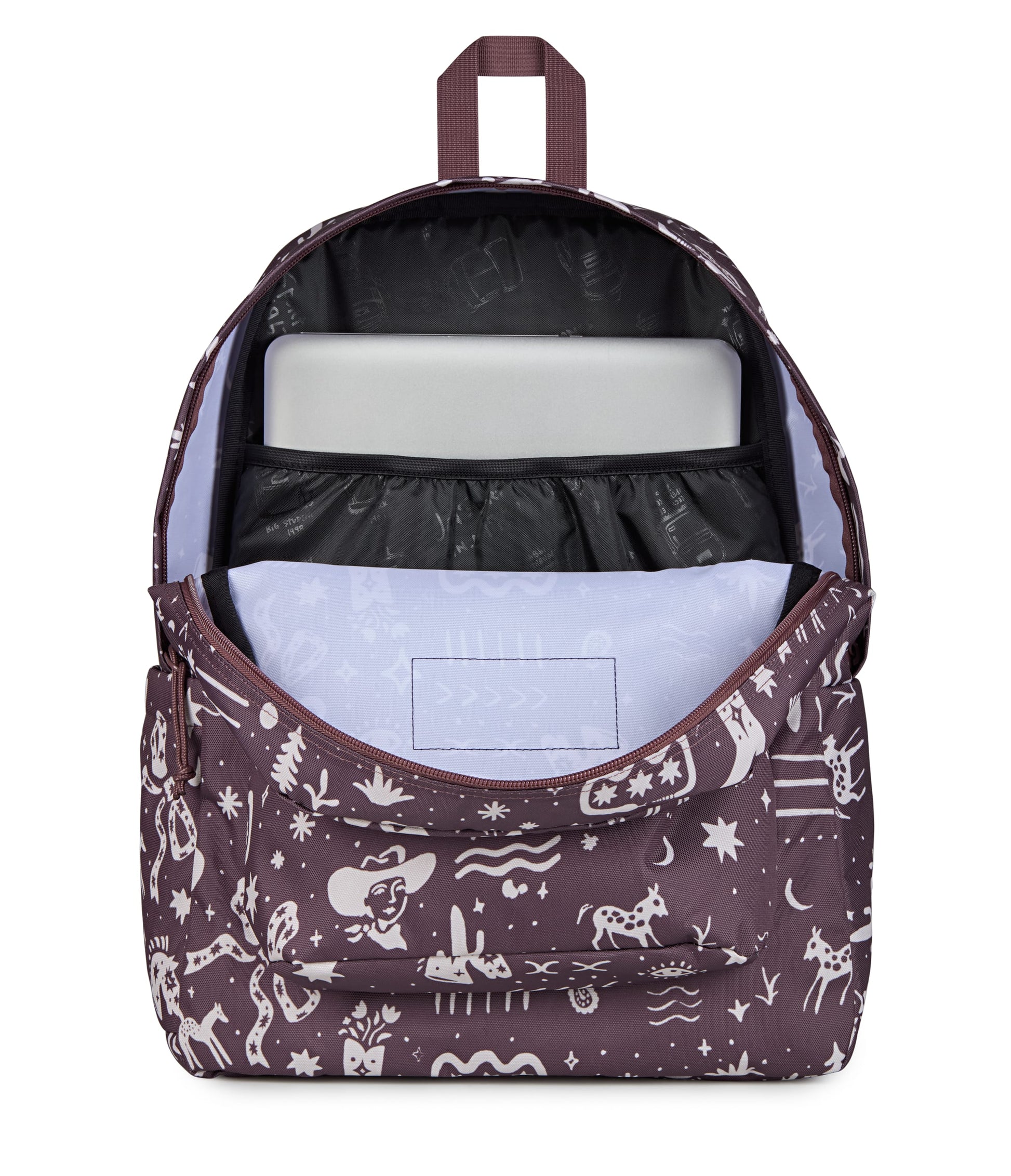 Jansport Backpacks Yeehaw and Horses Mahogany JanSport SuperBreak Plus Backpack - Yeehaw and Horses Mahogany