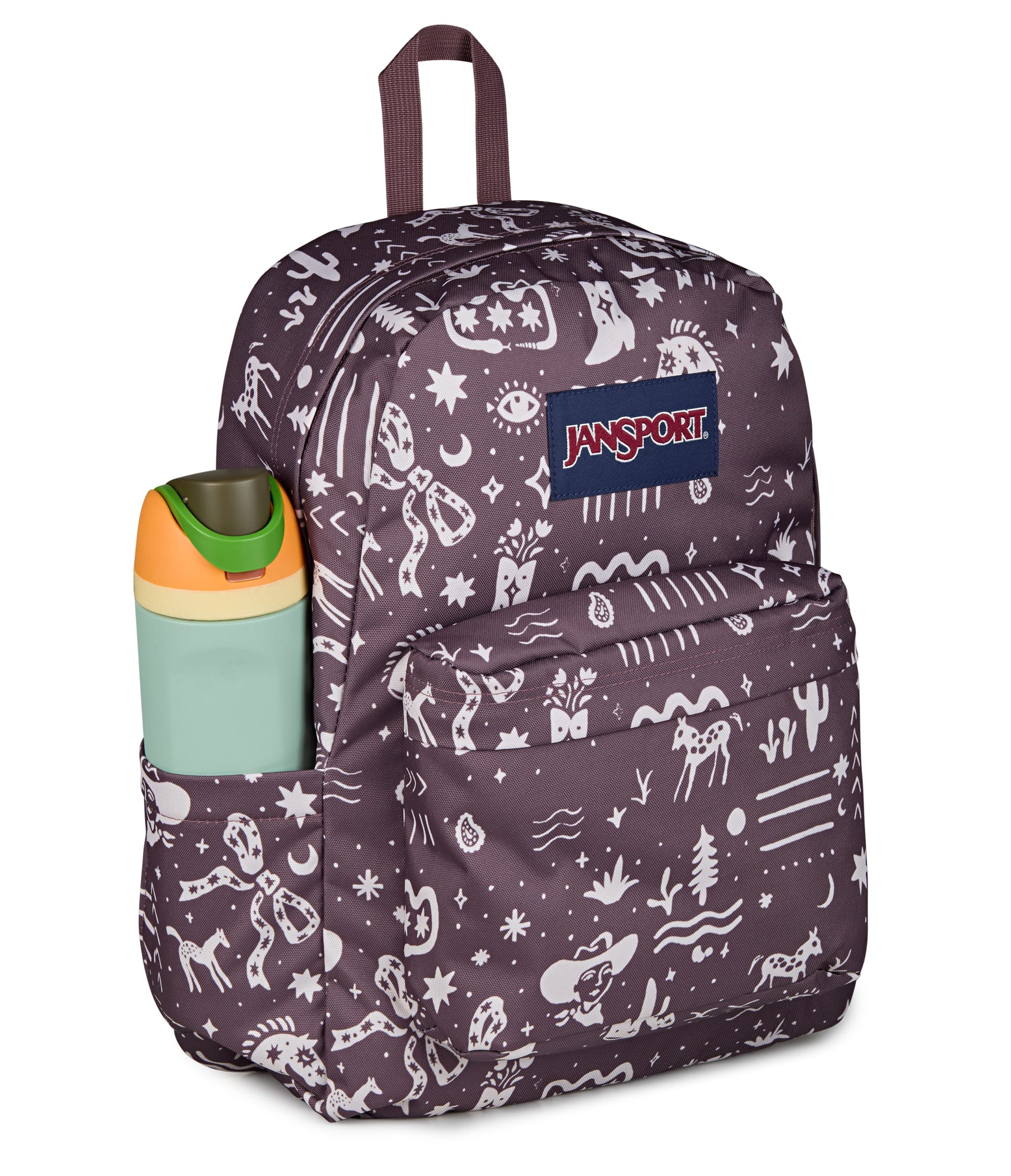 Jansport Backpacks Yeehaw and Horses Mahogany JanSport SuperBreak Plus Backpack - Yeehaw and Horses Mahogany