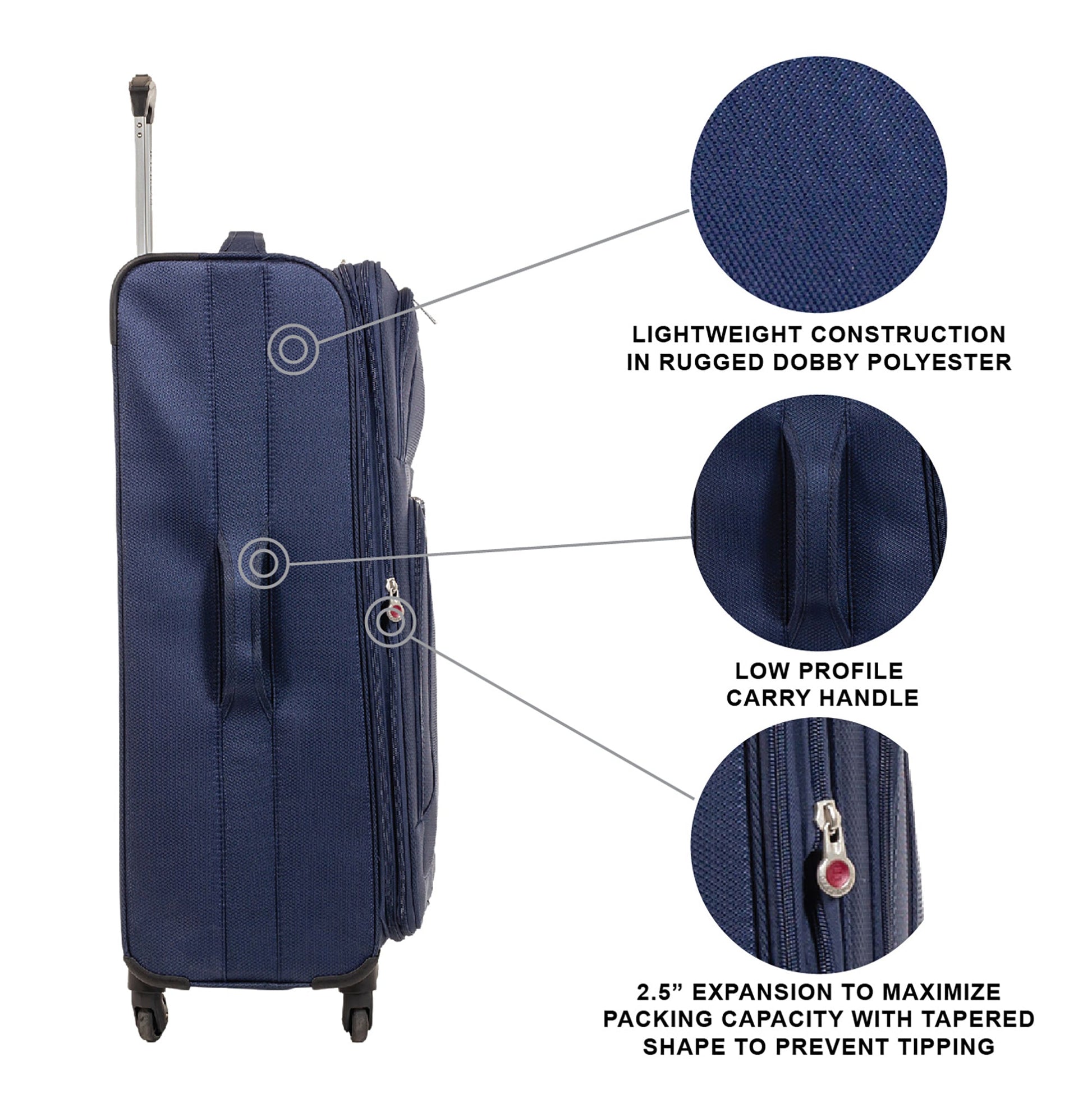 Jetstream Luggage Jetstream 3 Piece Spinner Expandable Luggage Set